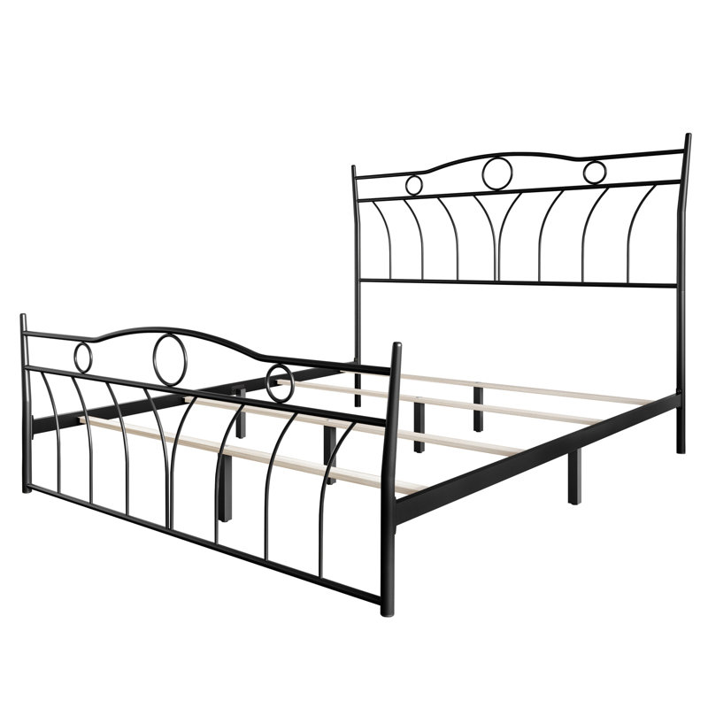 Shelby Metal Bed, Black, Queen