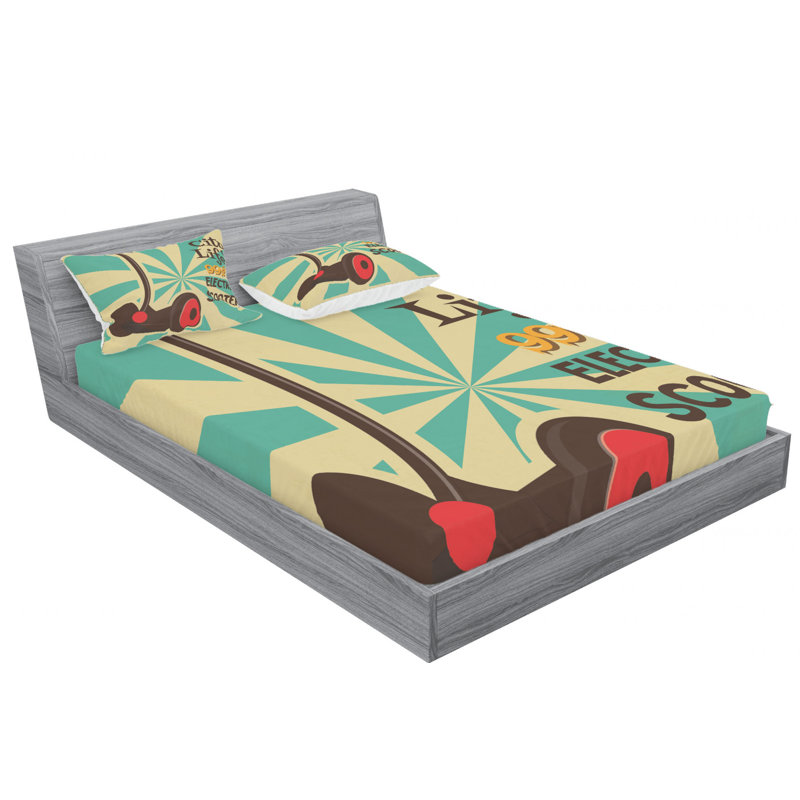 Ensemble de draps électrique, Ensemble de draps pour grand lit avec 2 taies d'or