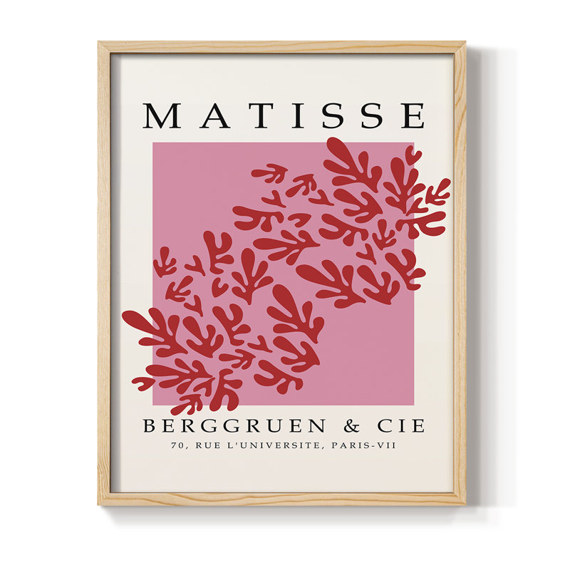 Matisse XLV III, reproduction d'art encadrée - bois massif, H 11 po x l 9 po