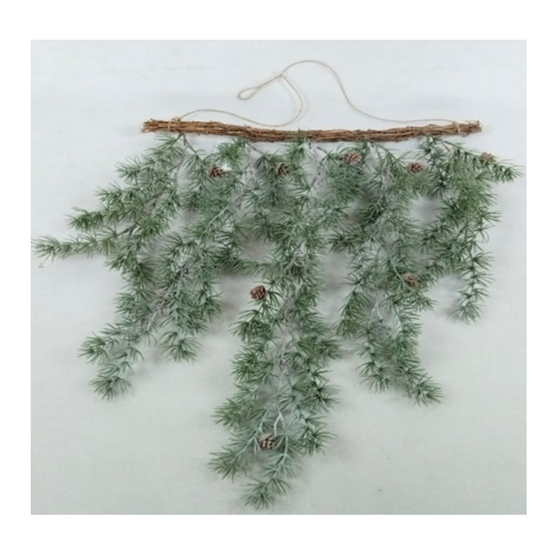 Pine Sprigs With Pine Cones Christmas Swag Wall Hanging- 27.5"