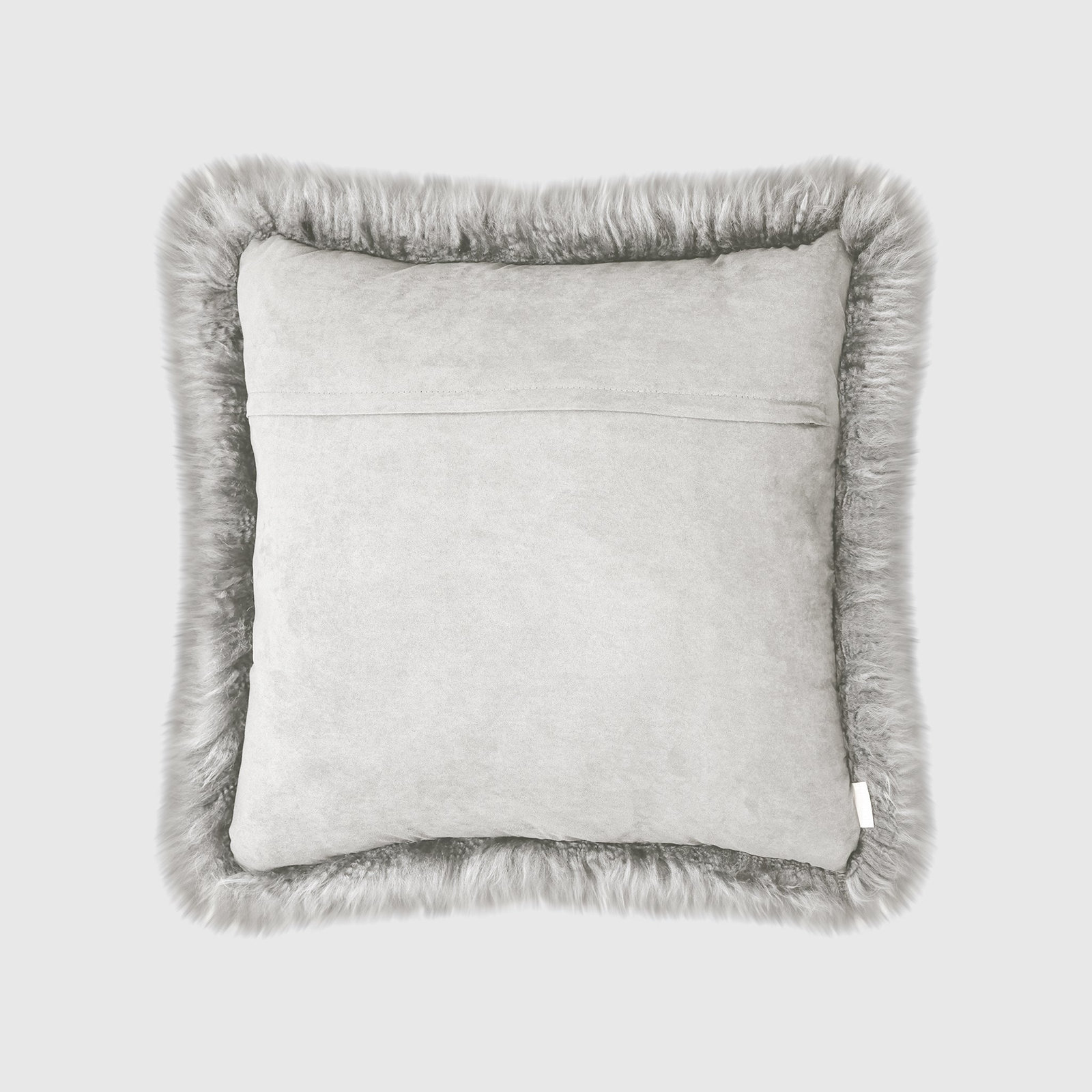 Fieldman Leather Throw Pillow, Light Gray