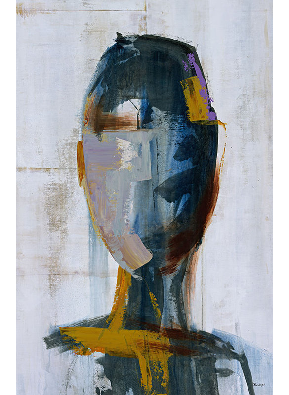 Thought Machine I Painting by Bridges, Brush Gel, 24" H x 16" W x 1.5" D