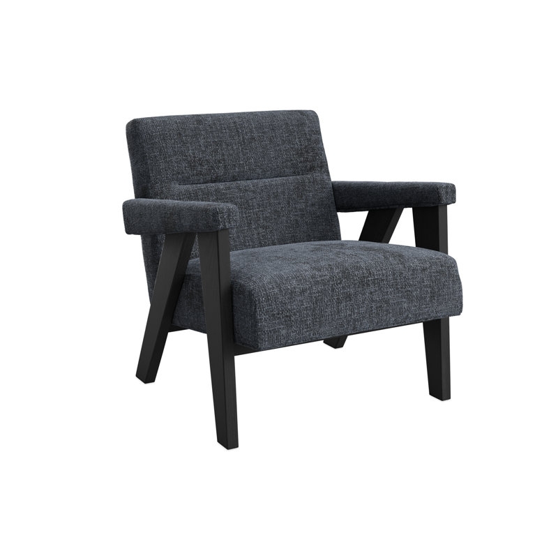 ABEL UPHOLSTERED ARM CHAIR, Black, Coal