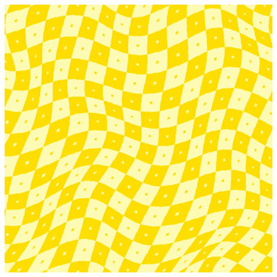 Yellow Wavy Checkerboard Quilted Bedspread All Sizes
