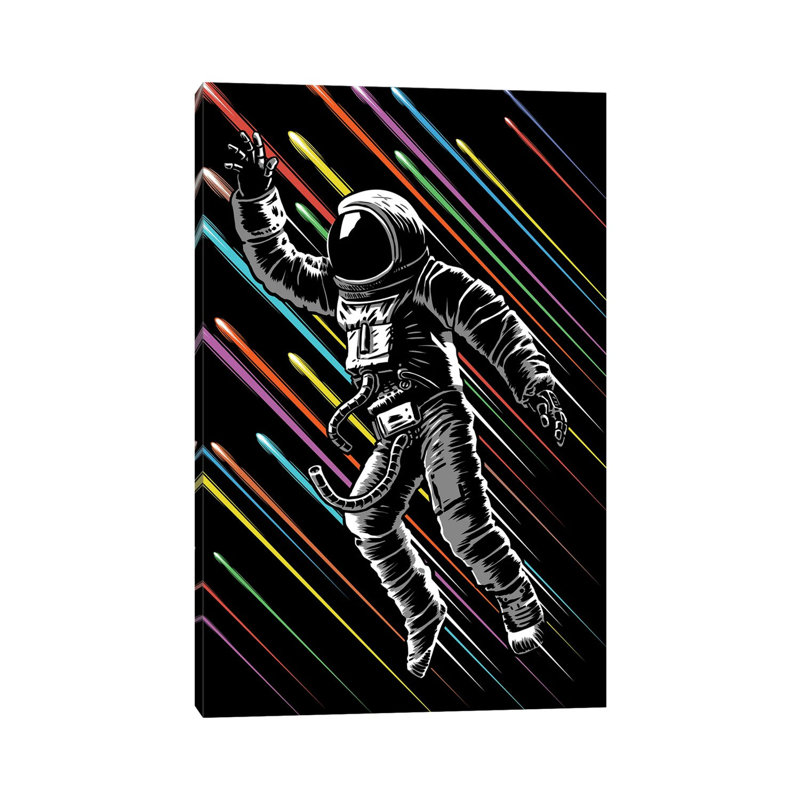 Astronaut Speed Lines par - Toile tendue, H 12 po x l 8 po x P 0,75 po
