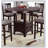 Round Counter-Height Dining Table With Shelves, Solid Wood Finish For Compact And Stylish Dining