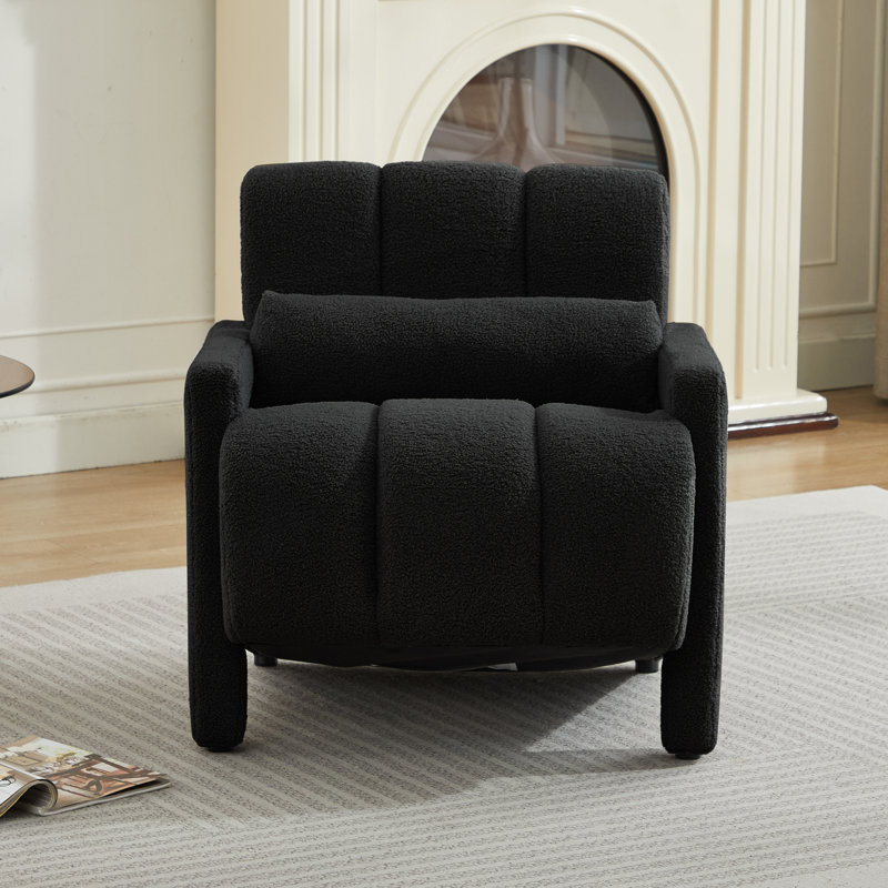 Chaise d'appoint rembourrée avec accoudoirs 28 po Jakeim, Noir