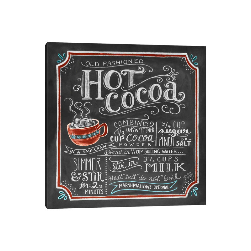 Hot Cocoa Recipe by Lily & Val - Wrapped Canvas Print, 45.72 cm H x 45.72 cm W