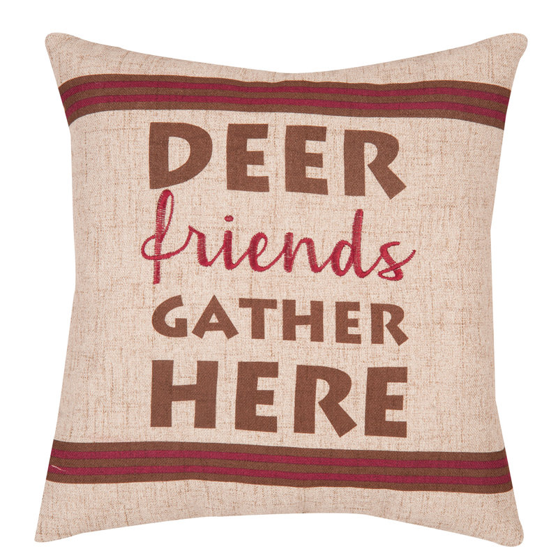16" Square Embroidered Thanksgiving Decorative Throw Pillow
