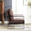 Chaise d'appoint moderne avec structure carrée durable en métal, fauteuil-929842629
