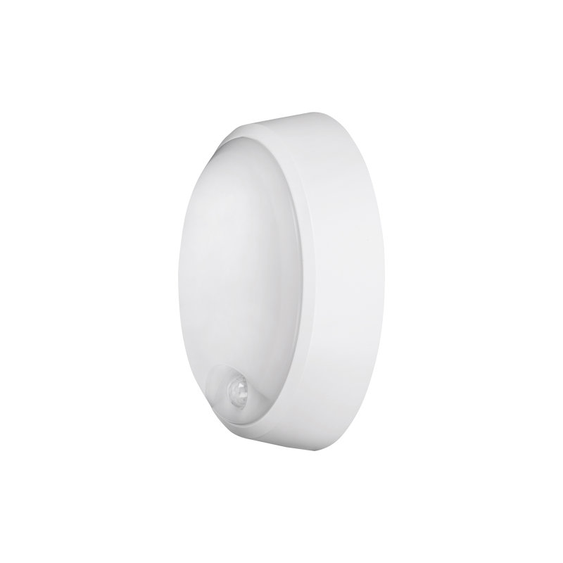 Pylus Outdoor Round Wall Light 1100lm Motion Sensor Bulkhead IP54 LED Integrated Exterior Light, White