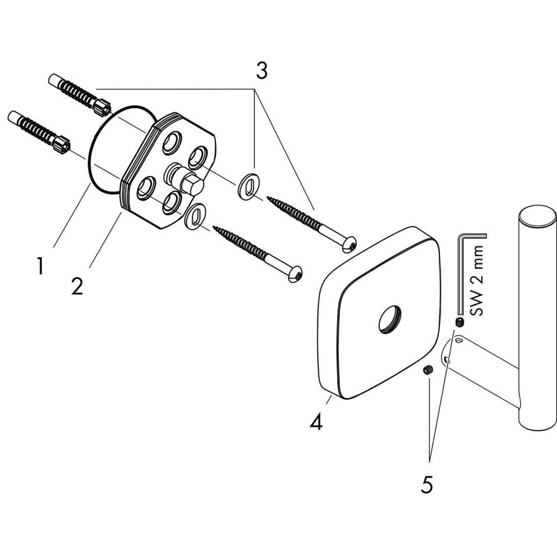 Puravida Wall Mounted Toilet Paper Holder for Spare Roll