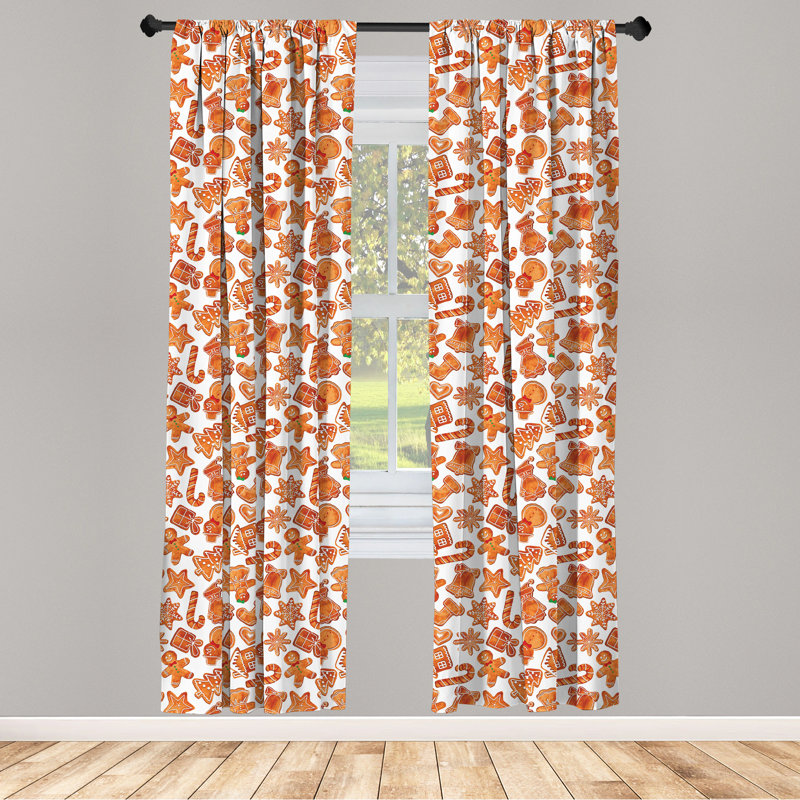 Gingerbread Semi-Sheer Rod Pocket Curtain Panels, 28" x 95"