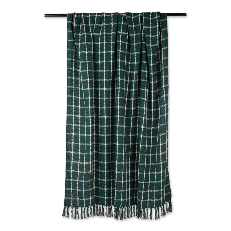 Jeté en coton , Vert foncé