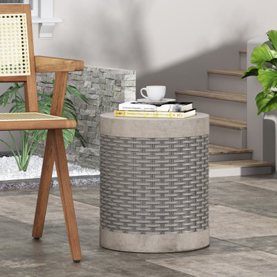 Kallie Round Outdoor Side Table , 15.75'' in. W 15.75'' in. D