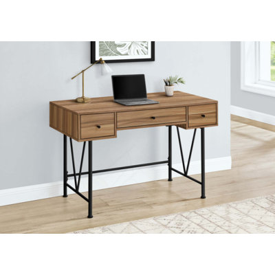 Bureau d'ordinateur, bureau personnel, ordinateur portable, tiroirs de rangement, bureau, métal, transitionnel