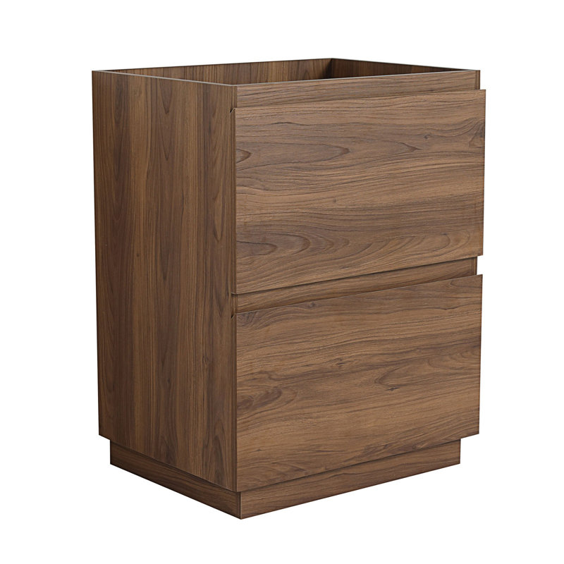 Bathroom Vanity With Double Drawer(Only Vanity Without Top), Freestanding Bathroom Cabinet, Brown