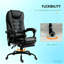Fauteuil de massage inclinable à dossier haut avec support lombaire, repose-pieds, dossier inclinable, hauteur réglable-496034513
