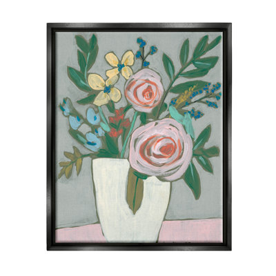 " Mixed Rose Bouquet Abstract " by Jennifer Goldberger Painting Print