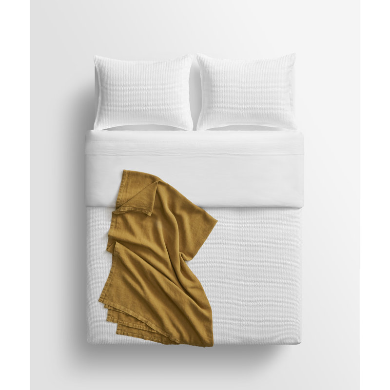 Rainy Hand Woven Throw Blanket, Mustard