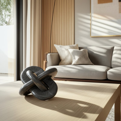Emilien 6" W Modern Marble Knot Sculpture