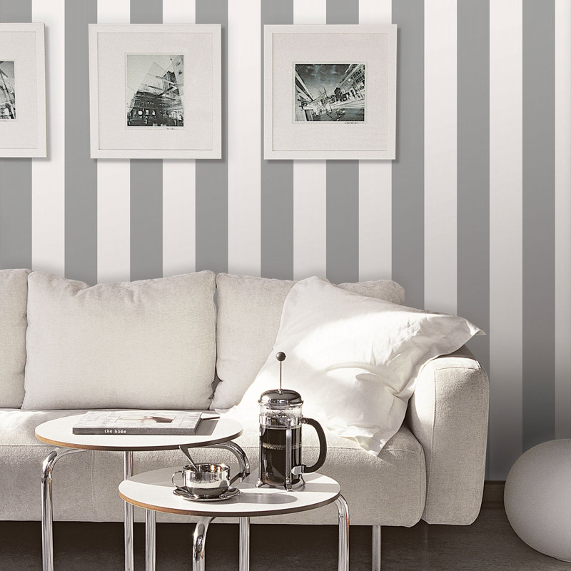 Doe 10m x 52.8cm Matte Wallpaper Roll, Dark Grey/White