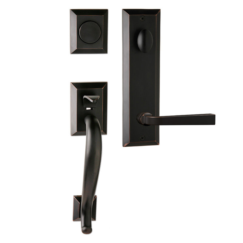 Ensemble de poignées factices avec levier Memphis en bronze huilé Bravura 913-904S - R, Bronze frotté à l'huile, Right