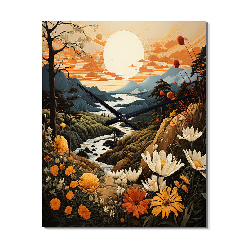 Horloge murale Jasiman - Paysages abstraits, Grand