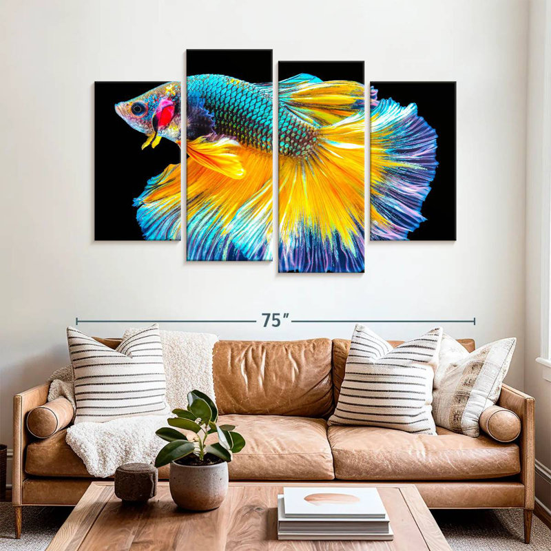 Brampt Multicolored Betta Fish, 42" H x 68" W