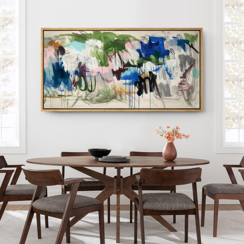 "Bold Abstract Expression", reproduction d'art sur toile encadrée, décor artistique contemporain, H 30 po x l 60 po, Naturel