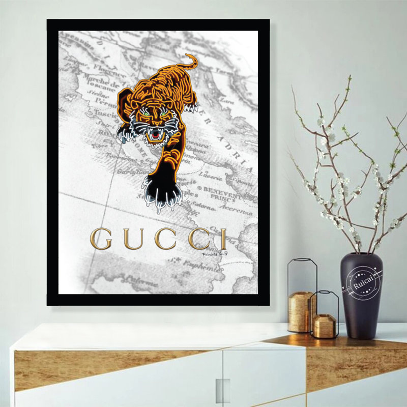 Fashion Designer Glam Snake - Framed Print Artwork