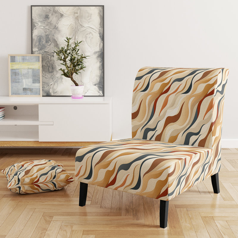 Fauteuil de chambre rembourré C, Motif tropical zen de bois de grève I