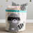 3 Sprouts - Canvas Storage Bin - Laundry and Toy Basket for Baby and Kids - Raccoon