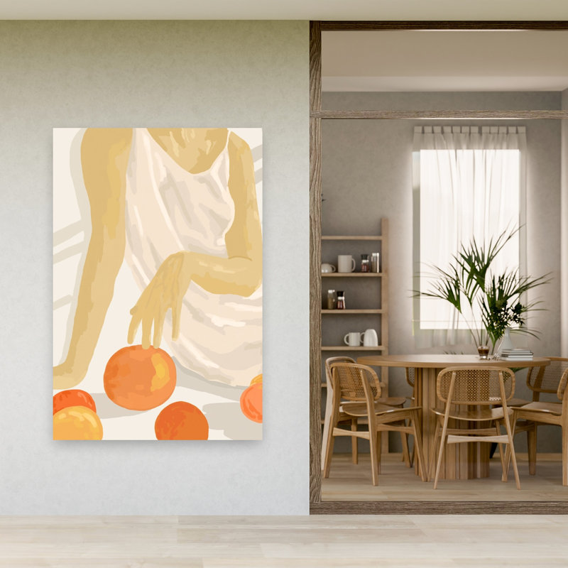 «Warm Citrus Moment», impression d'art mural minimaliste et paisible, 60" H x 40" W
