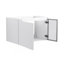 Meuble-lavabo mural 30 po, 2 portes à fermeture douce, meuble-lavabo blanc brillant et 1/2 porte en verre gris, contreplaqué - évier exclu