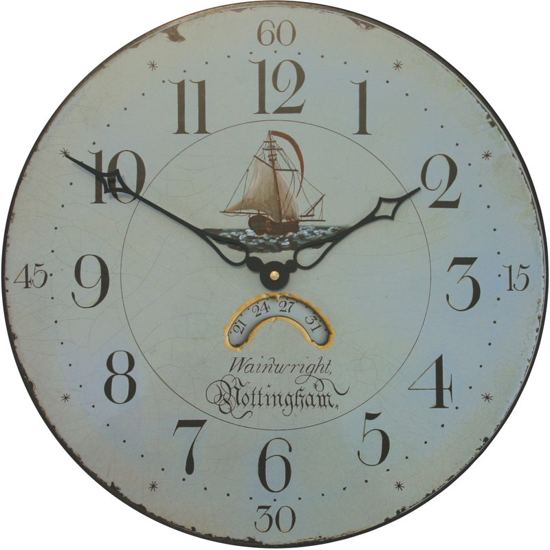 Antique Clock Face with Ship Motif - 36cm