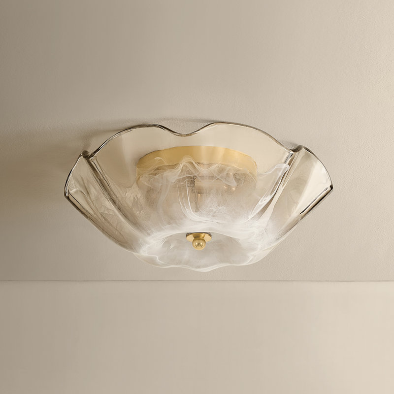 Leona 16" 3-Light Piastre Glass Flush Mount