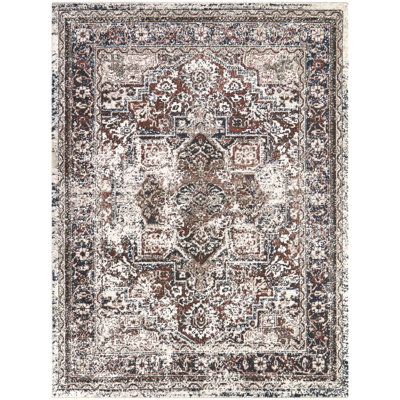 Asheim Rust/Brown Traditional Area Rug