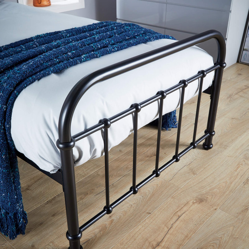 Timothea Vintage Style Metal Bed Frame - Black, Single (3‘)