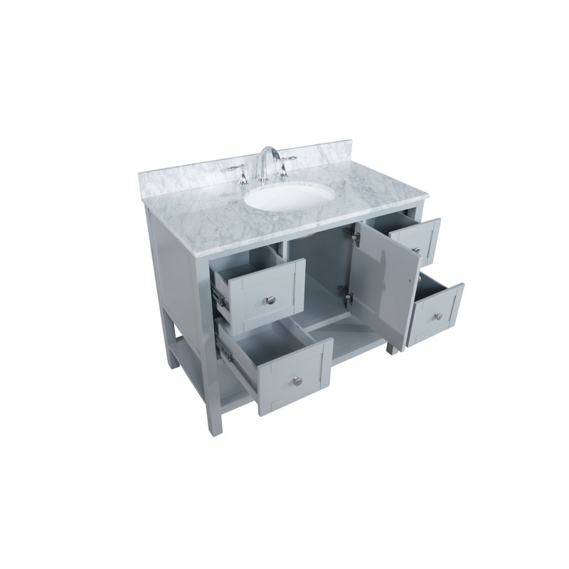 Ensemble de meuble-lavabo simple l 42 po x P 21,5 po x H 35 po Amyra, gris