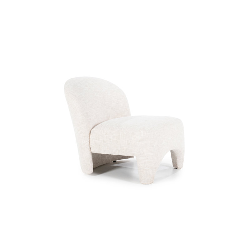 Accent Chair Side Chair, Beige Fabric