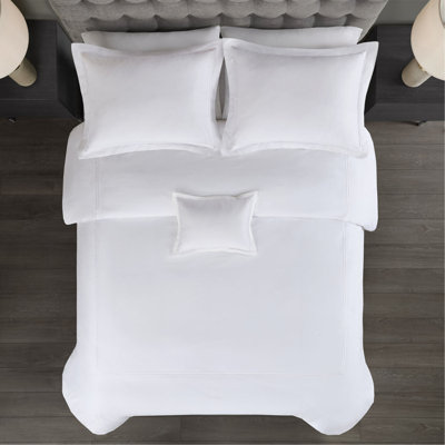 Full/Queen 100% Cotton Sateen Embroidered Comforter Set