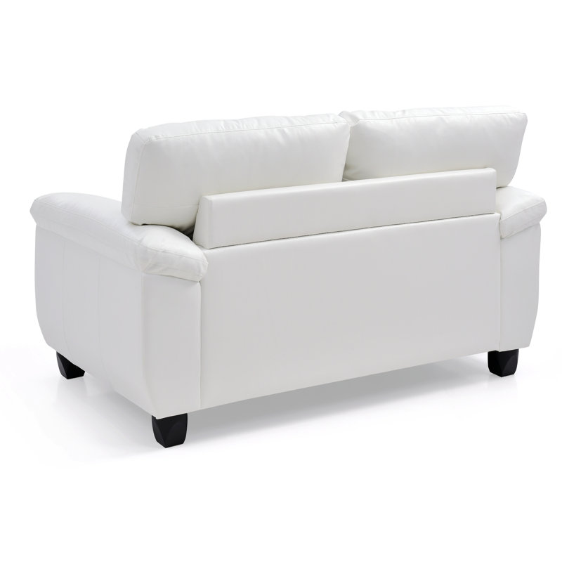 Waville 57'' Loveseat,Tufted Sofa,Faux Leather Couch, White Leather