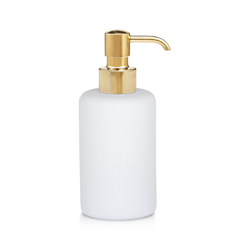 Distributeur de savon, Blanc / or poli