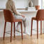 Tabouret de comptoir moderne entièrement rembourré en tissu de 26,5 pouces (ensemble de 3)-1915354671