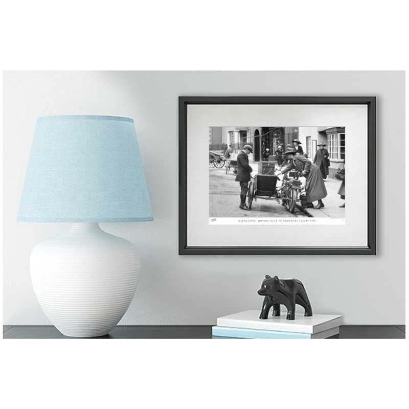 Barnstaple, Motor Cycle In Boutport Street 1919 - Single Picture Frame Print, 45cm H x 60cm W x 2.3cm D