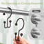 Paquet de 12 crochets de rideau de douche - Double crochet en métal résistant à la rouille, crochets de salle de bain minimalistes pour tringle de douche, multi-usage pour rideaux et serviettes