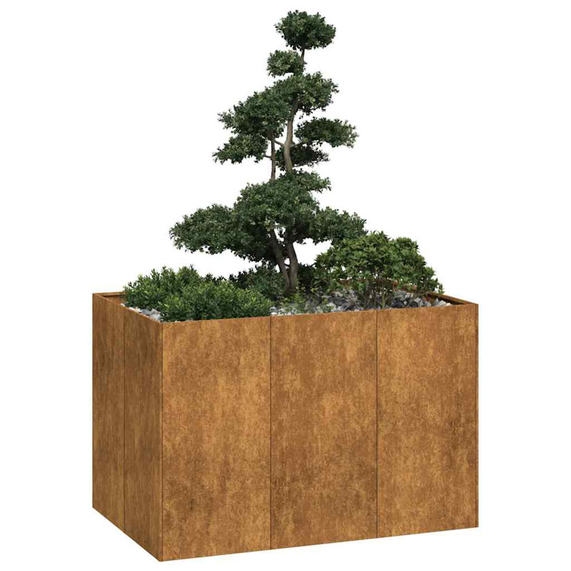 Metal Planter Box, Brown, 31.50" H x 47.24" W x 31.50" D