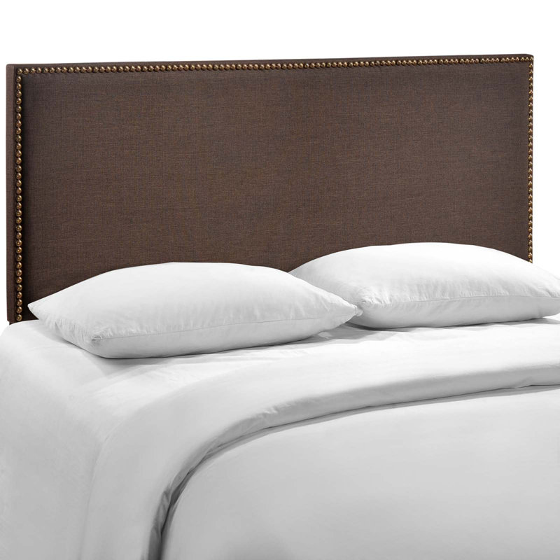 Tête de lit tapissier cloutée, Grand, Marron foncé