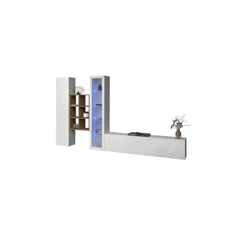 Candas Rectangle Accent Cabinet, Glossy White